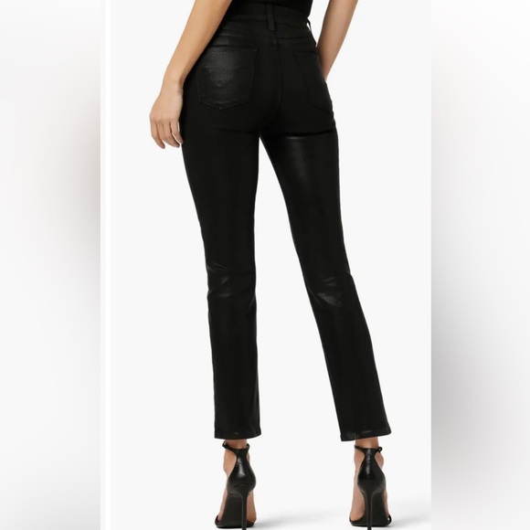 Hudson jeans, Barbara Coated High Waist Ankle Straight Leg Jean, 27, blackEUC - Picture 2 of 12